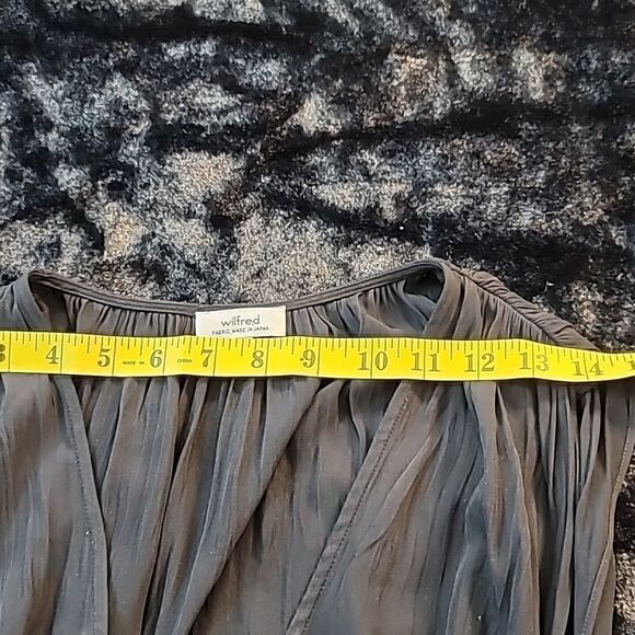 Aritzia Wilfred Black Almeida V Neck Satin Dress Elastic Pockets... - Picture 11 of 16